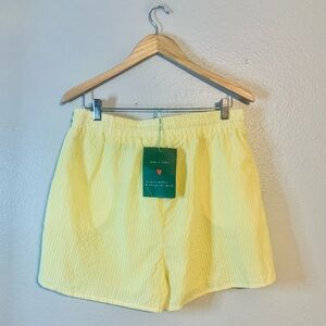 NWT Live 4 Truth Women’s Yellow Seersucker 100% Cotton Boxer-Style Shorts.L